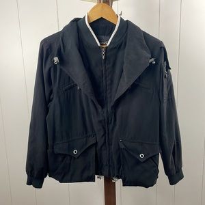 Jamie Sadock Black Full Zip Faux Suede Golf Jacket